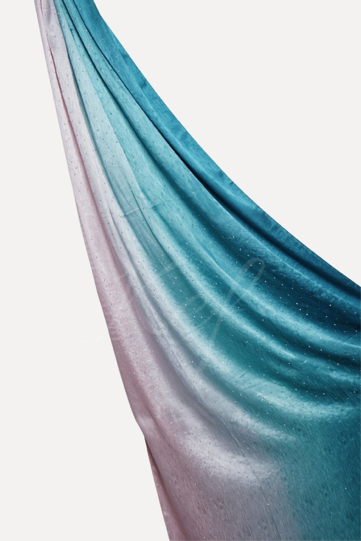 Ombre Satin Silk - Teal Pink