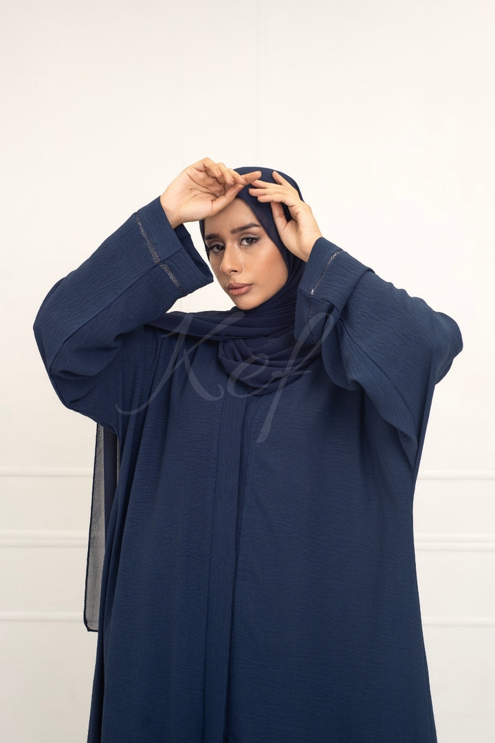 Textured Navy Blue Abaya