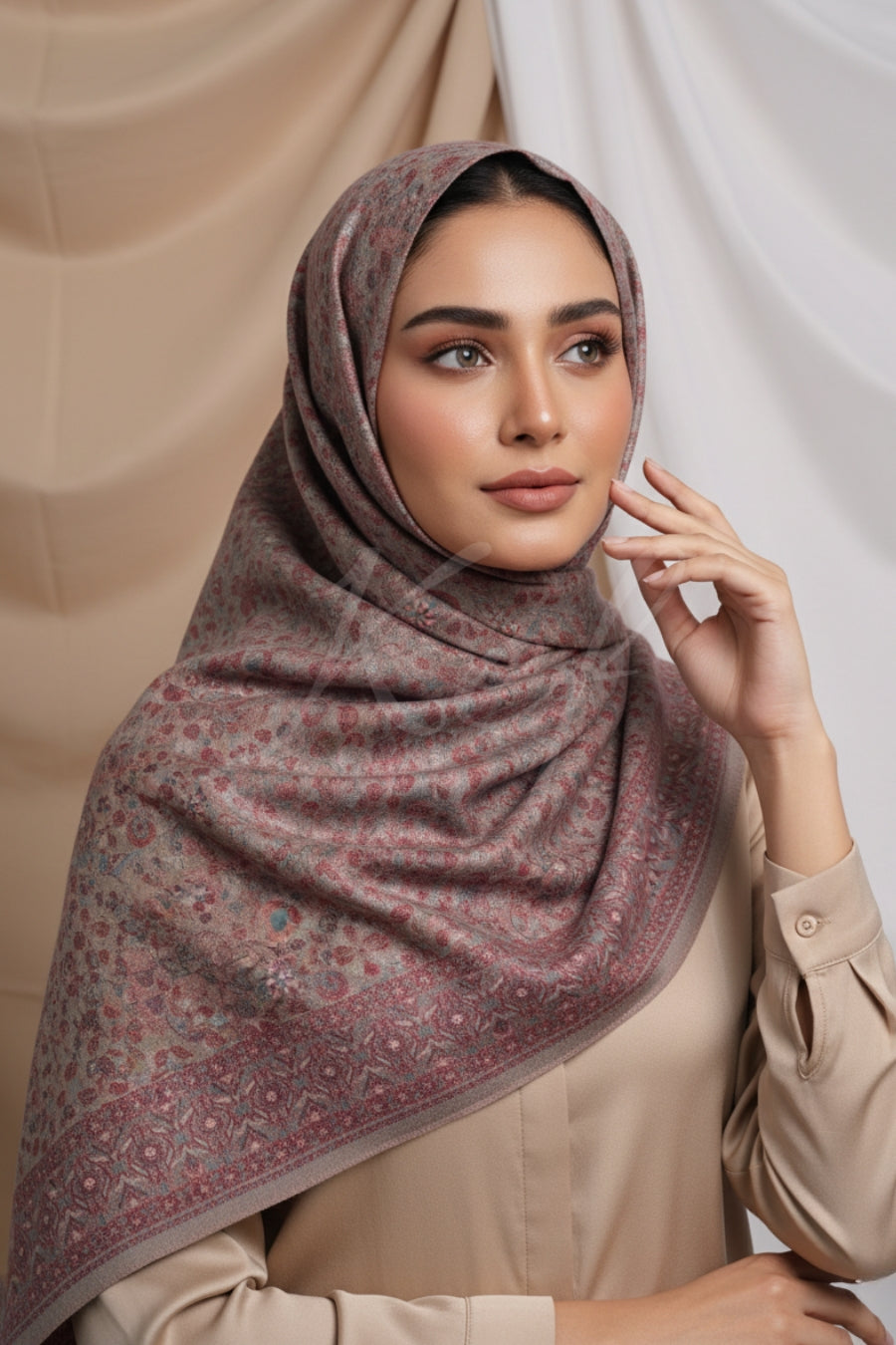 Printed Cashmere Memoir Hijab - Textured Tales
