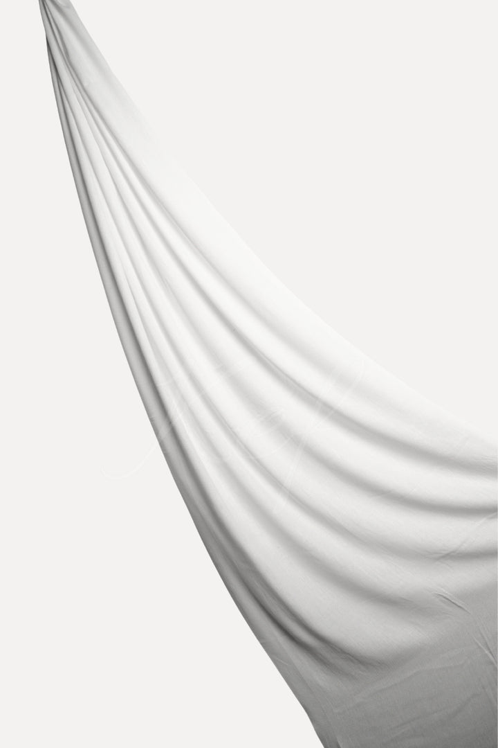Plain Cashmere Hijab - White