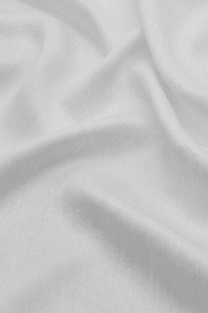 Crinkle Chiffon Hijab - White (Shimmer)