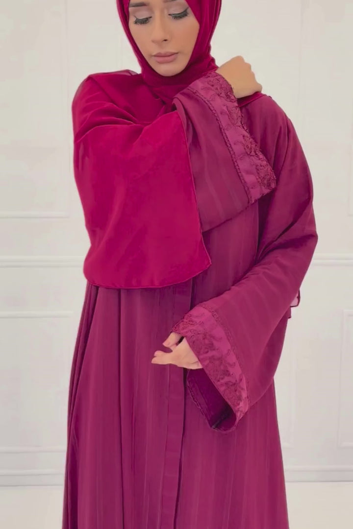 Laced wine Abaya