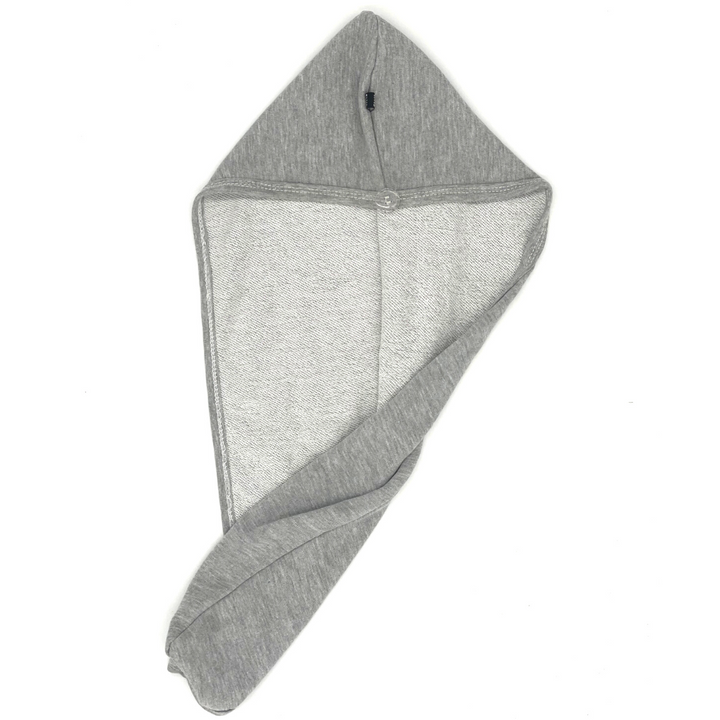 Grey Cotton Hair Towel Wrap - Elva