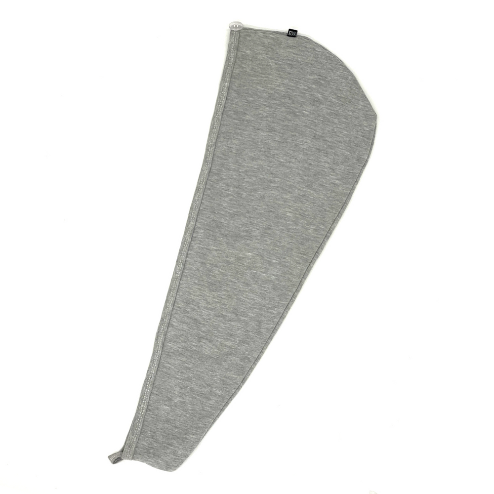 Grey Cotton Hair Towel Wrap - Elva