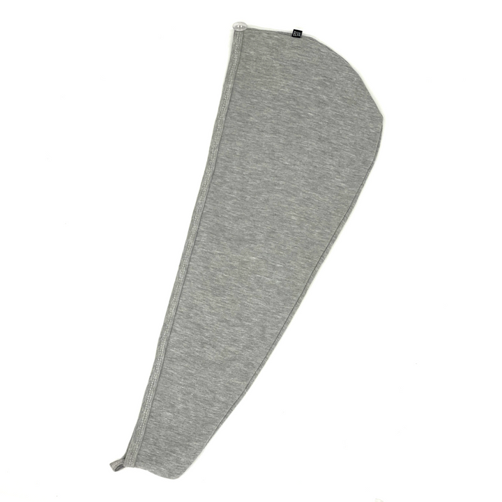 Grey Cotton Hair Towel Wrap - Elva