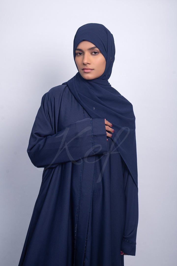 Navy Blue Studded Abaya