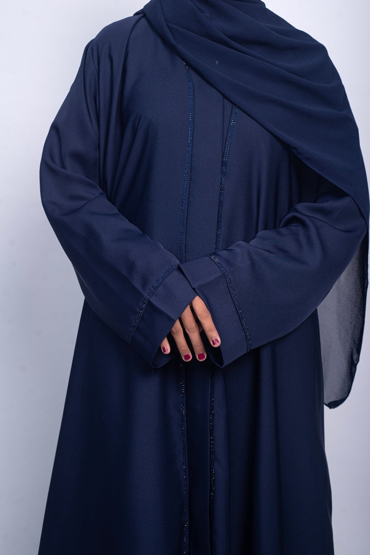 Navy Blue Studded Abaya