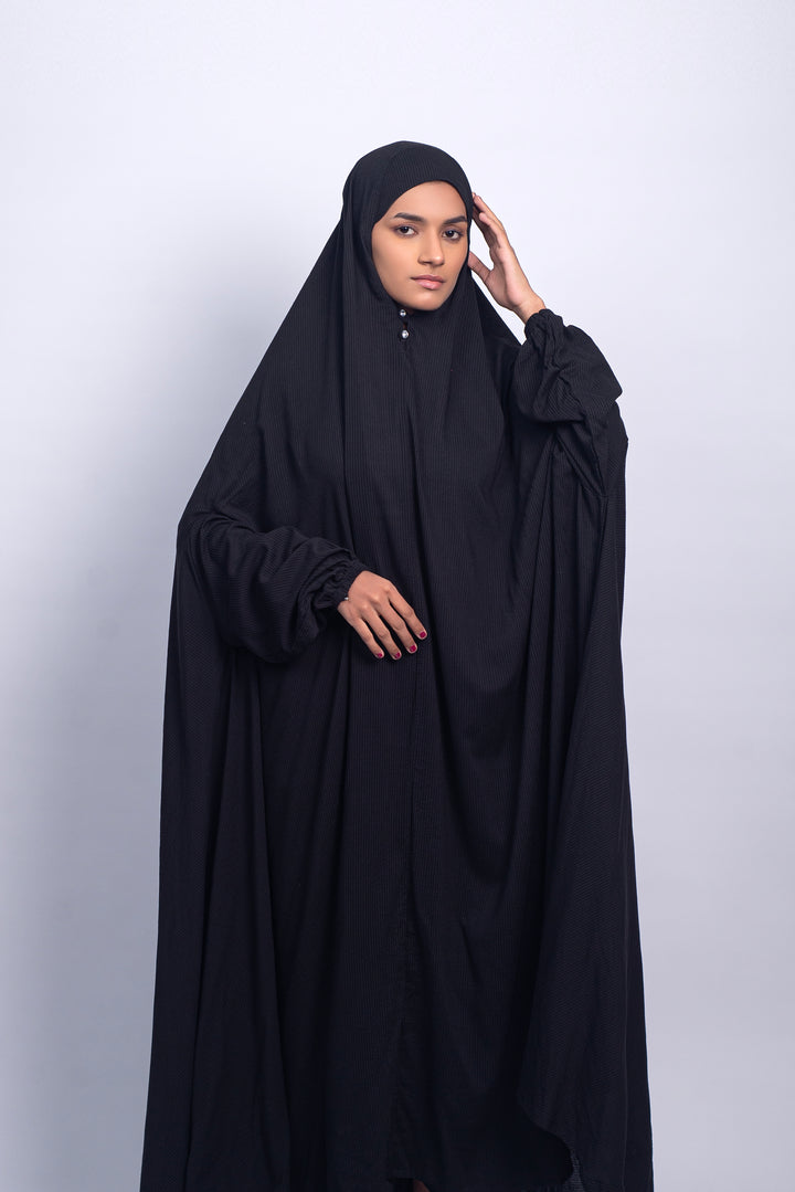 Namaz Chaddar - Black (With sleeves)