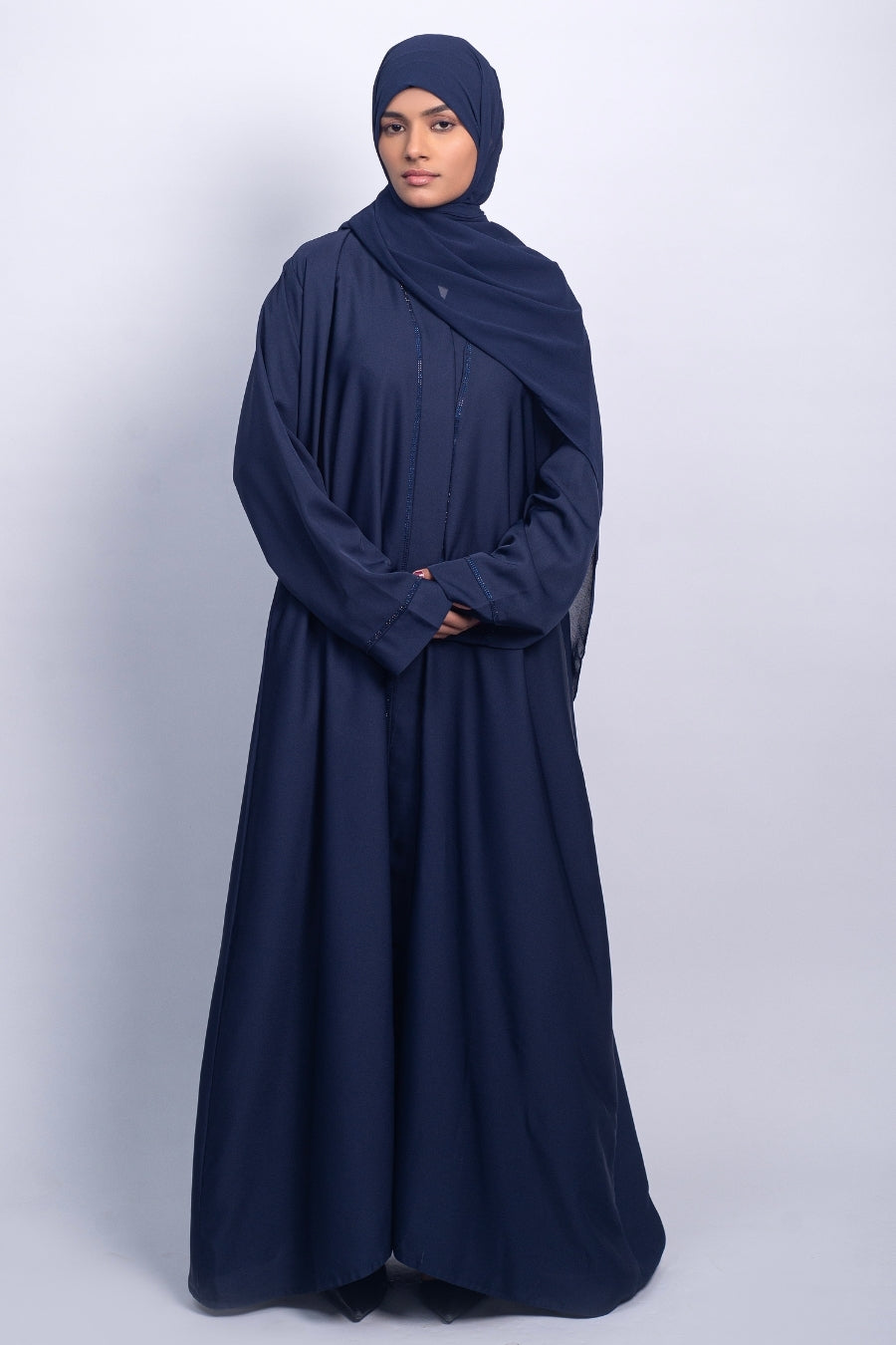 Navy Blue Studded Abaya