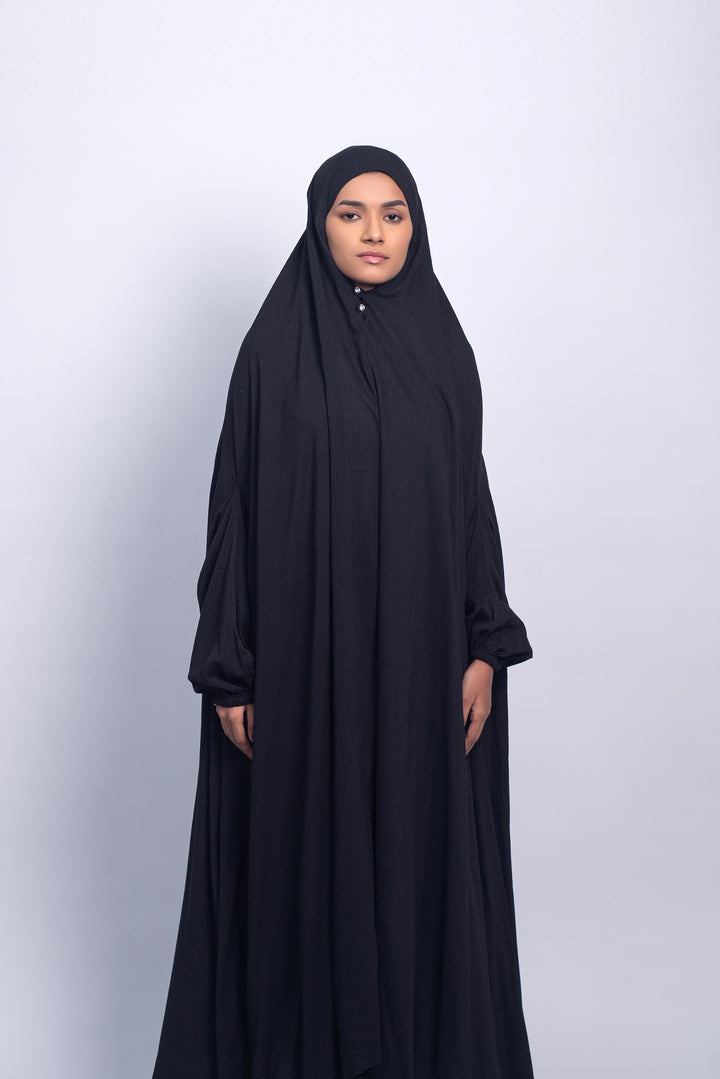 Namaz Chaddar - Black (With sleeves)