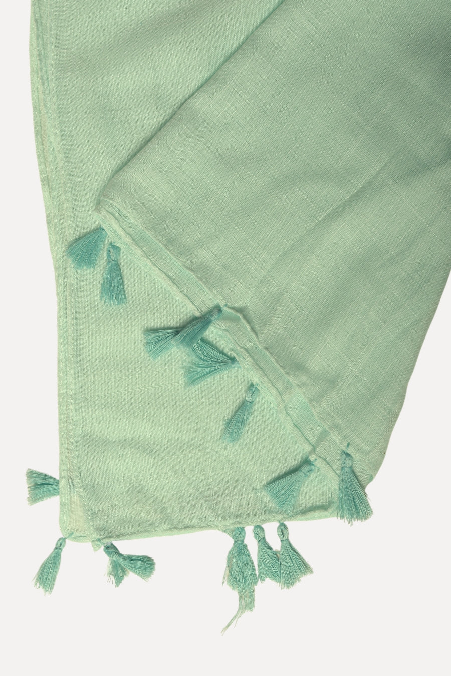 Plain Tassel Lawn Hijab - Misty Teal