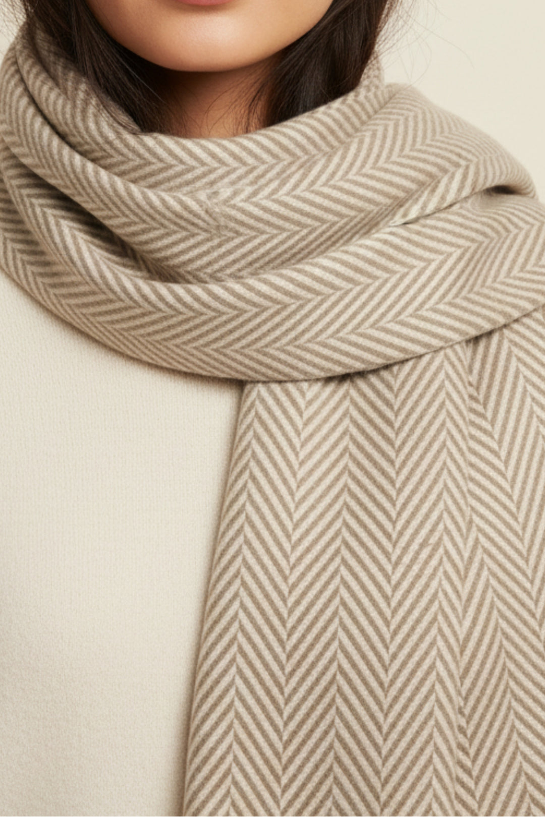 Patterned Cashmere - Light Taupe