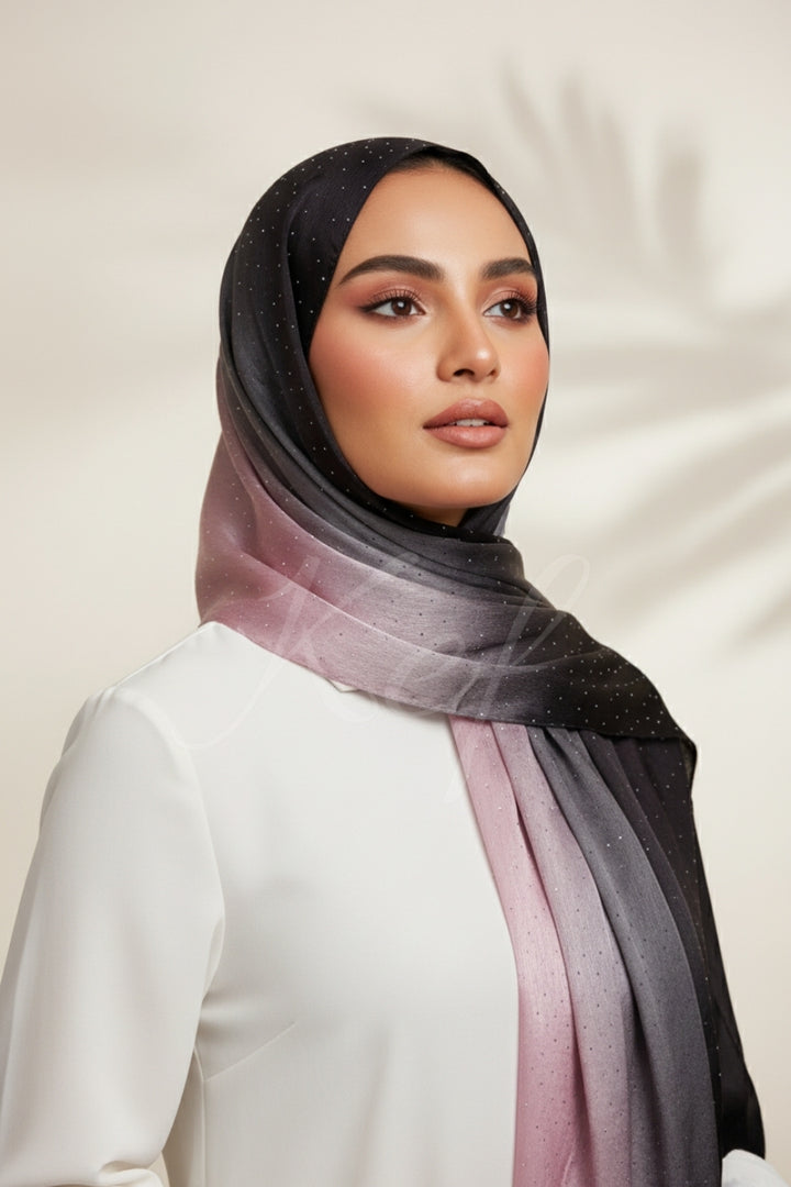 Ombre Satin Silk - Starry Night