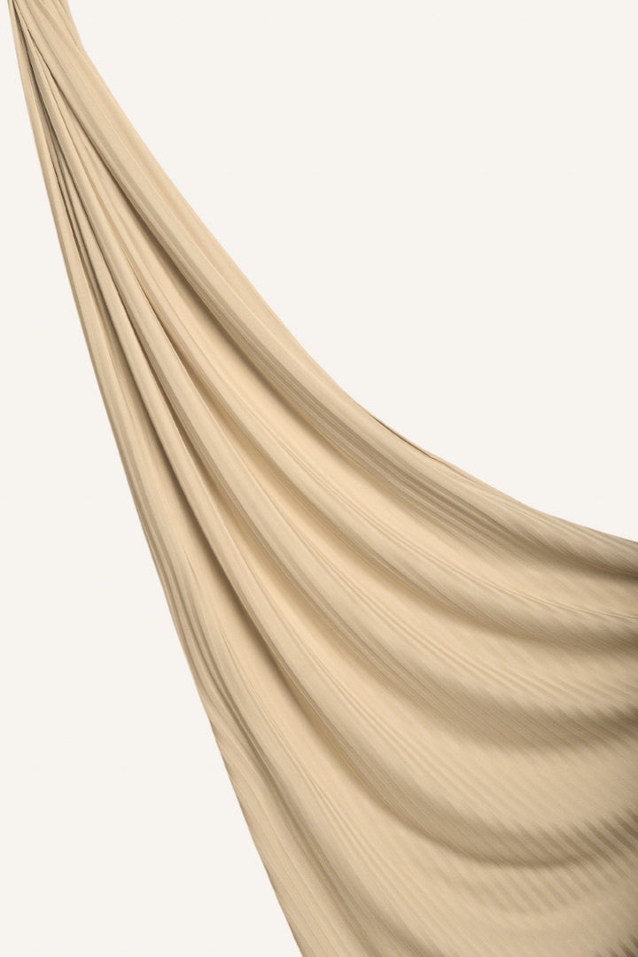 Ribbed Jersey Hijab - Cream