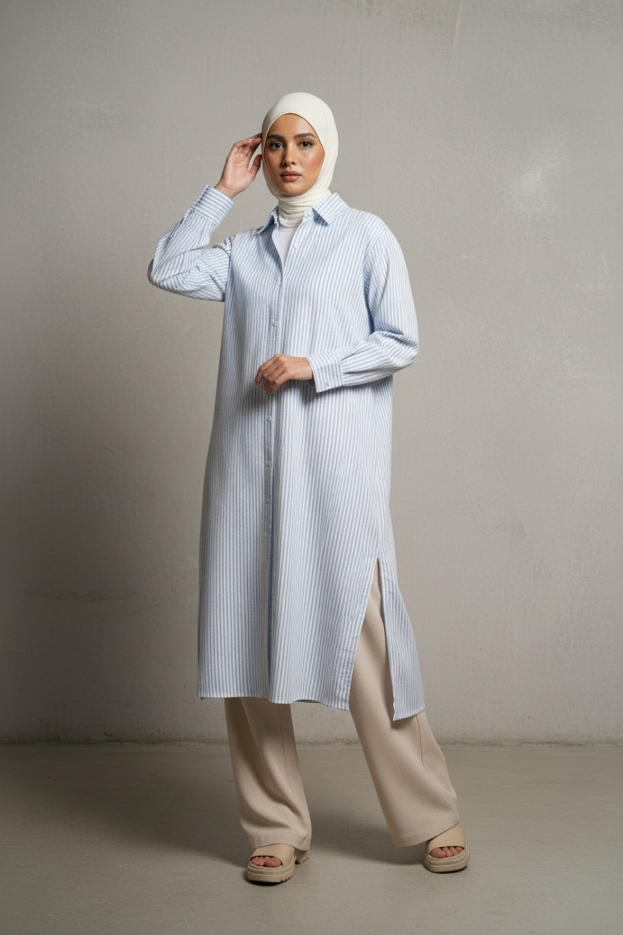 Modest Button-Down Shirt Dress