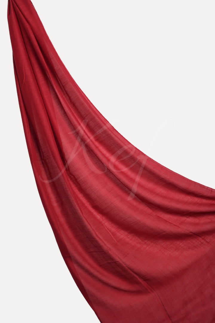 Plain Tassel Lawn Hijab - Ruby Red