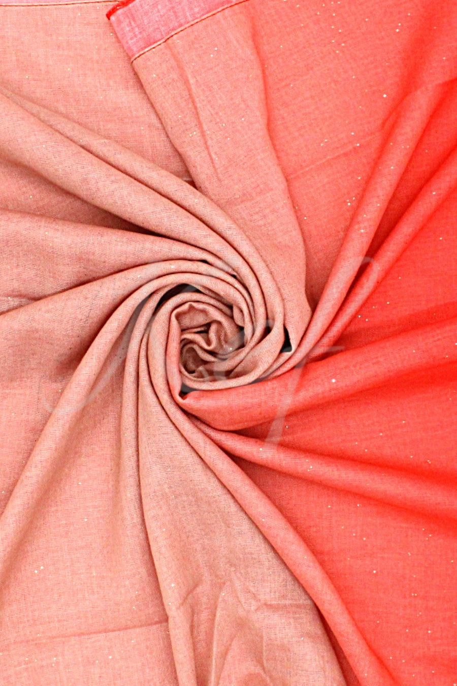 Glitter Ombre Lawn Hijab - Salmon Red