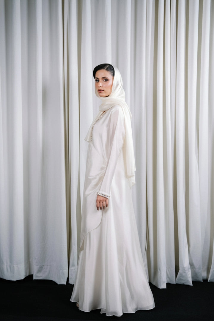 White Sheesha Silk Dress