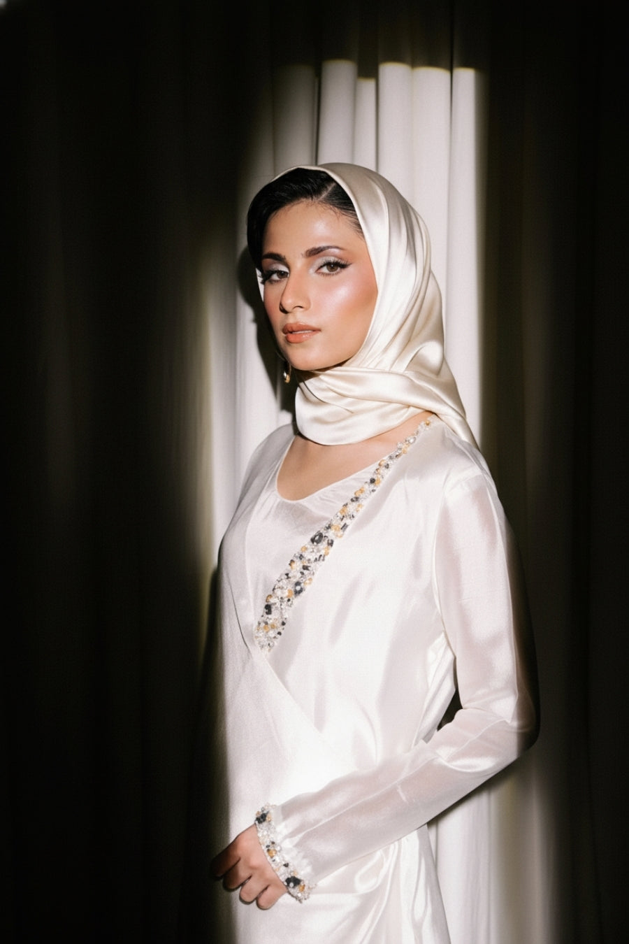 White Sheesha Silk Dress