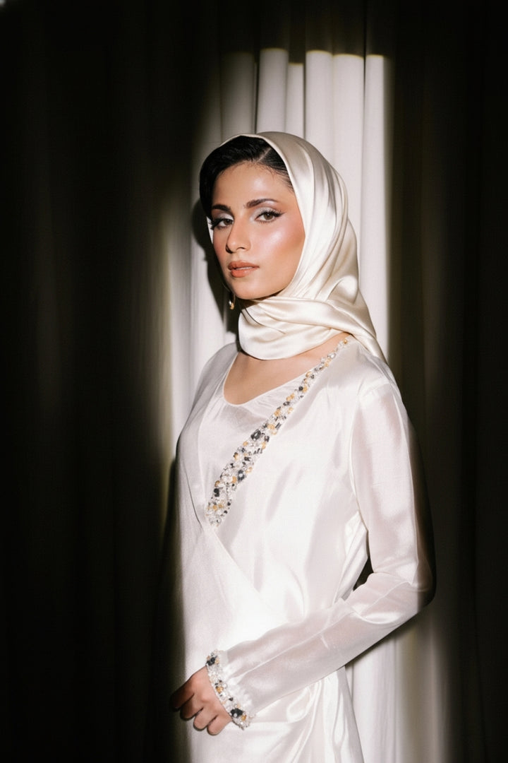 White Sheesha Silk Dress