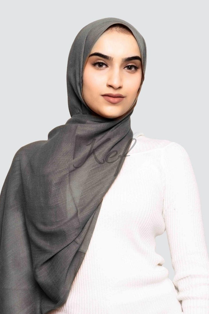 Turkish Lawn Hijab - Charcoal Grey