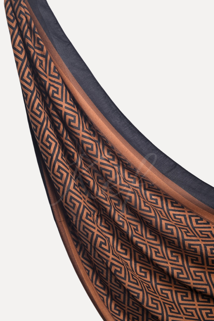 Printed Hexa Lawn Hijab - Russet