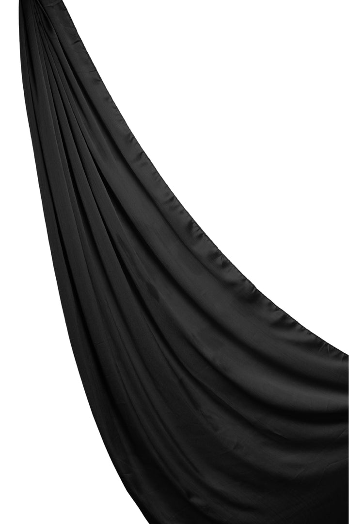 Crinkle Chiffon Hijab - Black (Matte)