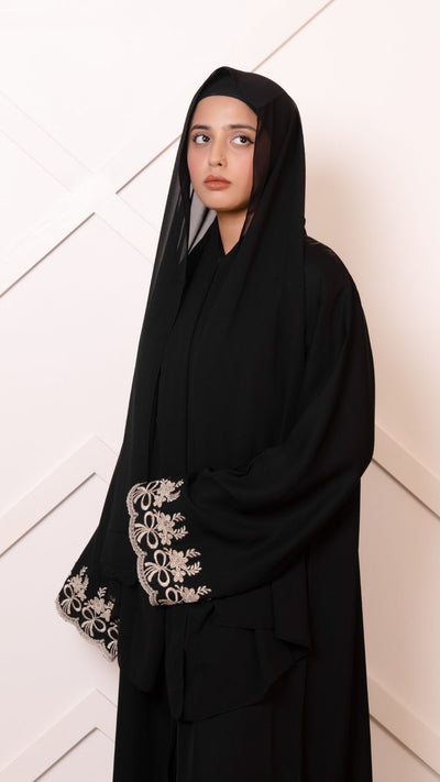 Black Formal Lace Abaya