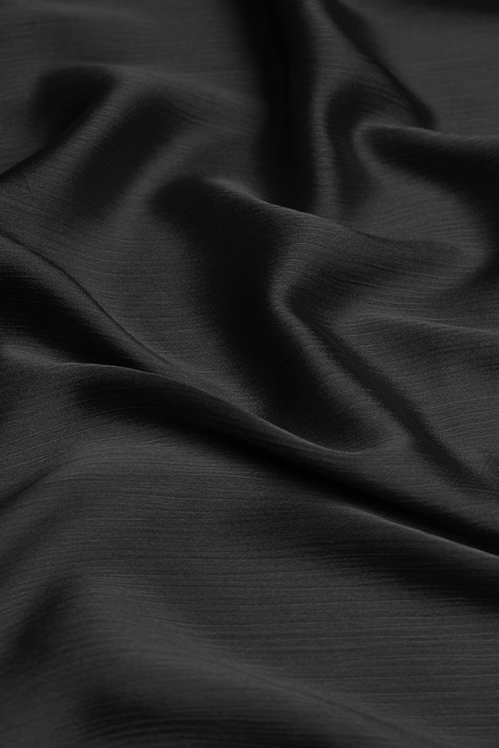 Crinkle Chiffon Hijab - Black (Matte)