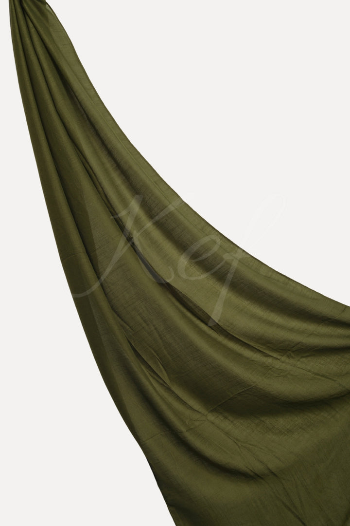 Plain Tassel Lawn Hijab - Jungle Green