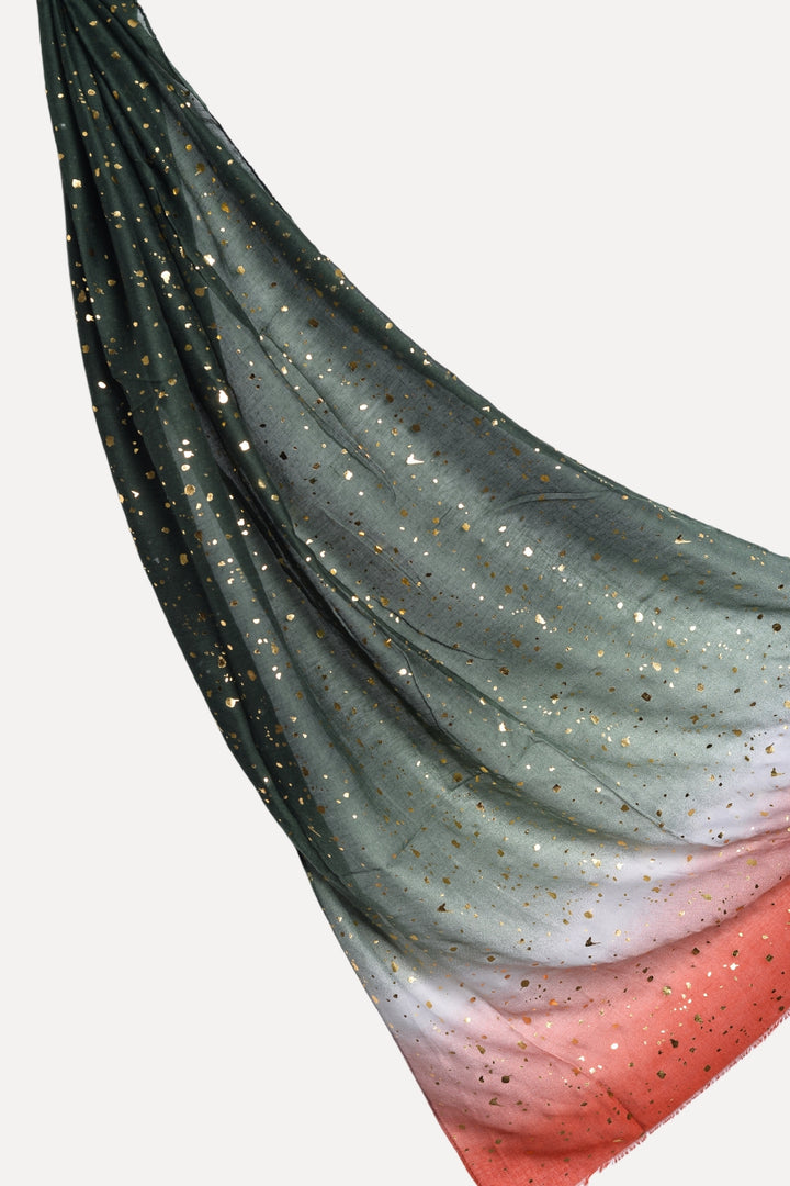 Fancy Ombre Lawn Hijab - Green Sky