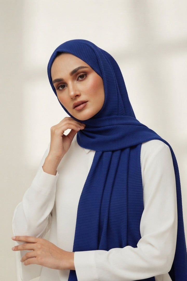 Crinkle Lawn Hijab - Cornflower Blue
