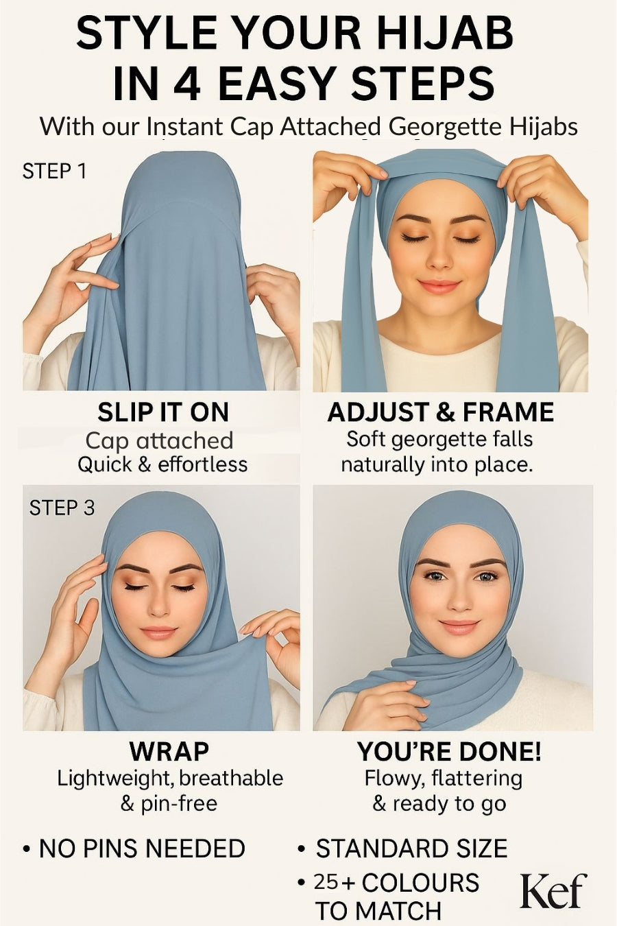 Instant Georgette with Cap - Beige