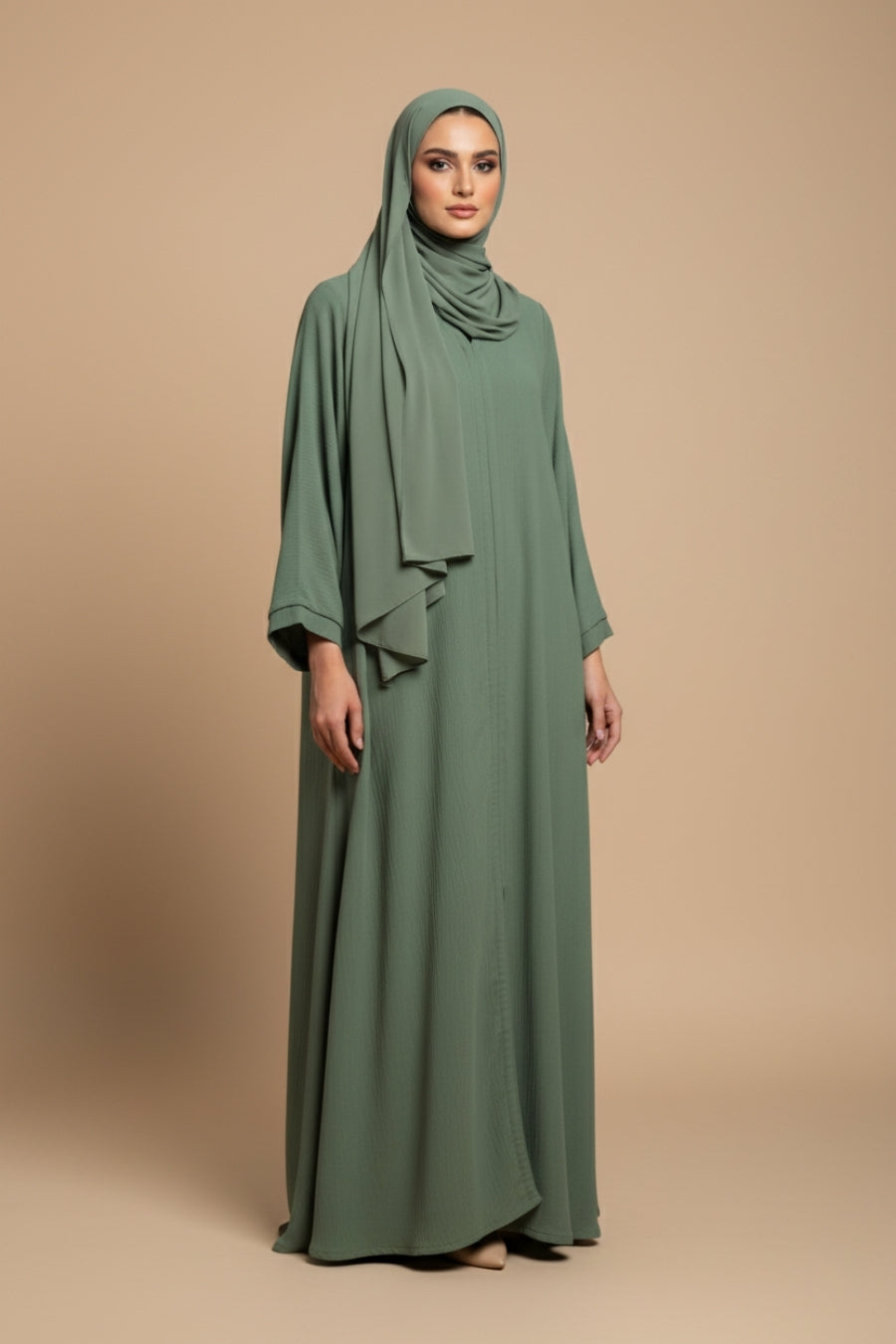 Textured Olive Abaya