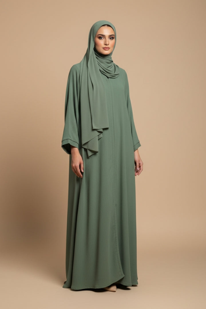 Textured Olive Abaya