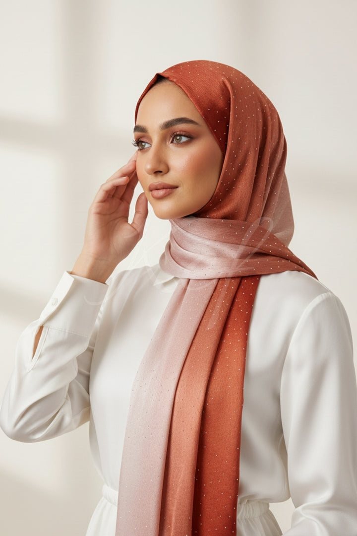 Ombre Satin Silk - Dark Orange