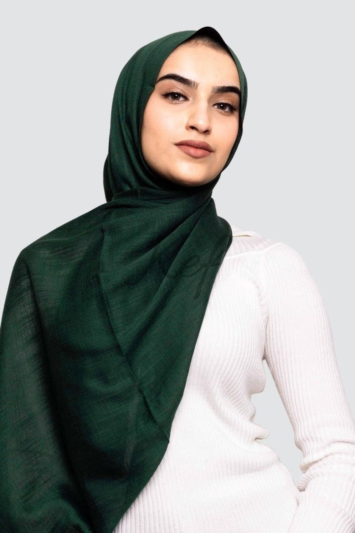 Turkish Lawn Hijab - Dark Green