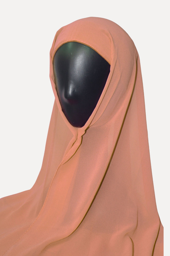 Instant Georgette with Cap - Peach