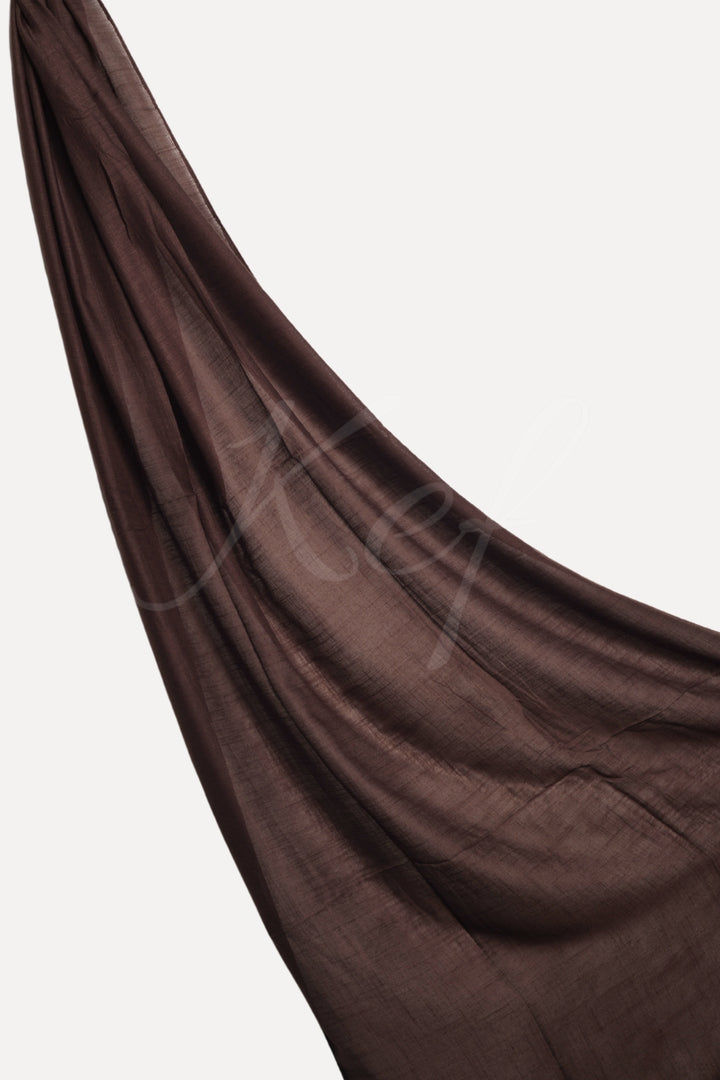 Plain Tassel Lawn Hijab - Brunette