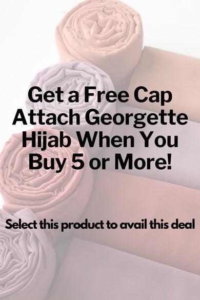 Cap Attached Georgette Hijab - Buy 5 Get 1 Free