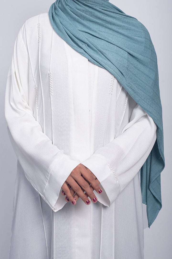 Embroidered White Abaya