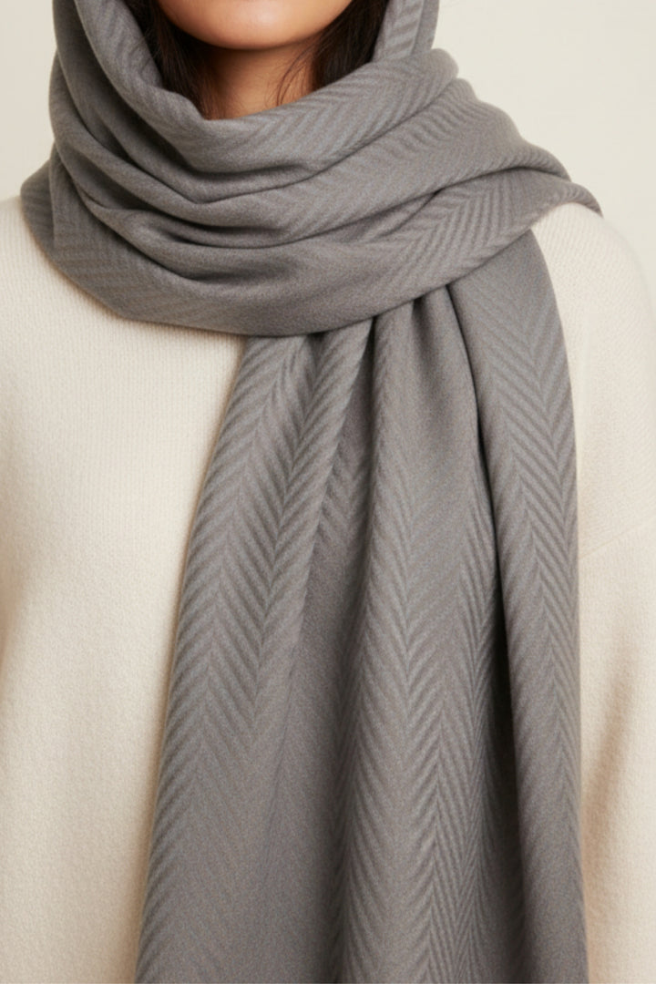 Patterned Cashmere - Smoky Grey