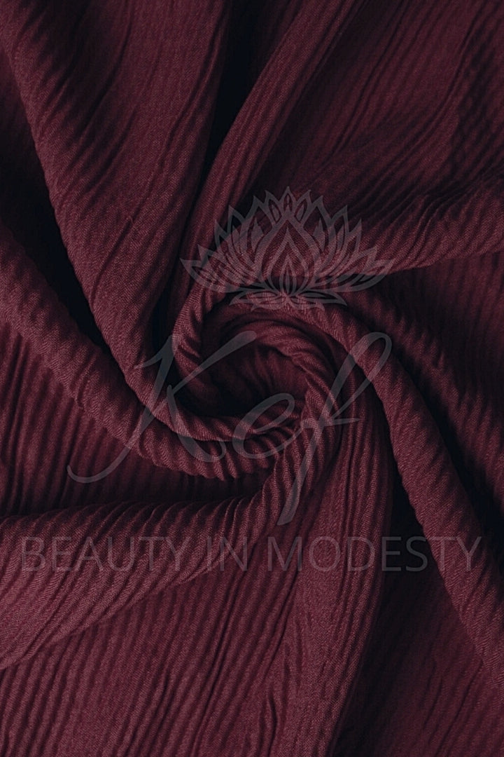 Crinkle Lawn Hijab - Cape Mortuum