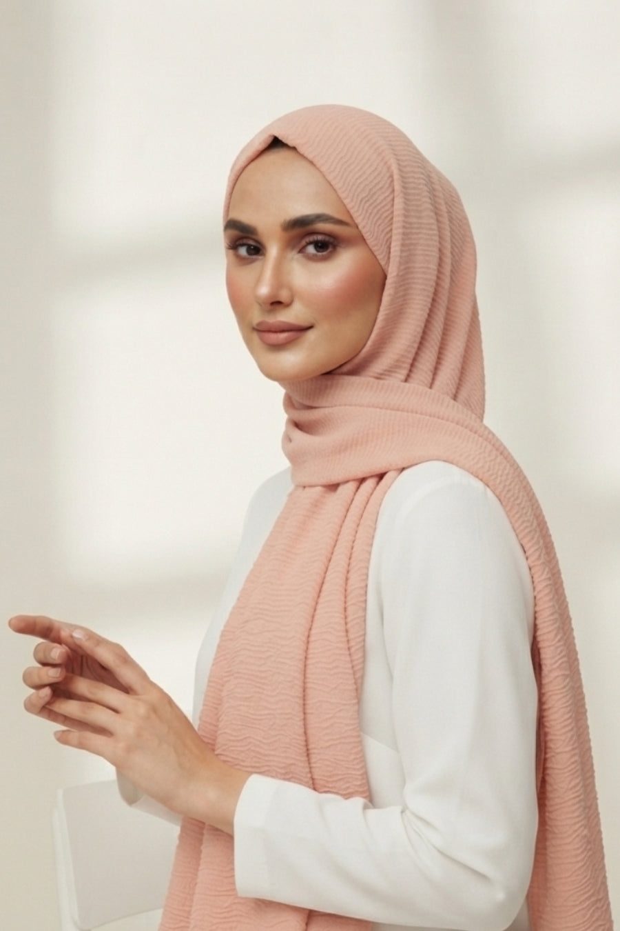 Crinkle Lawn Hijab - Flamingo