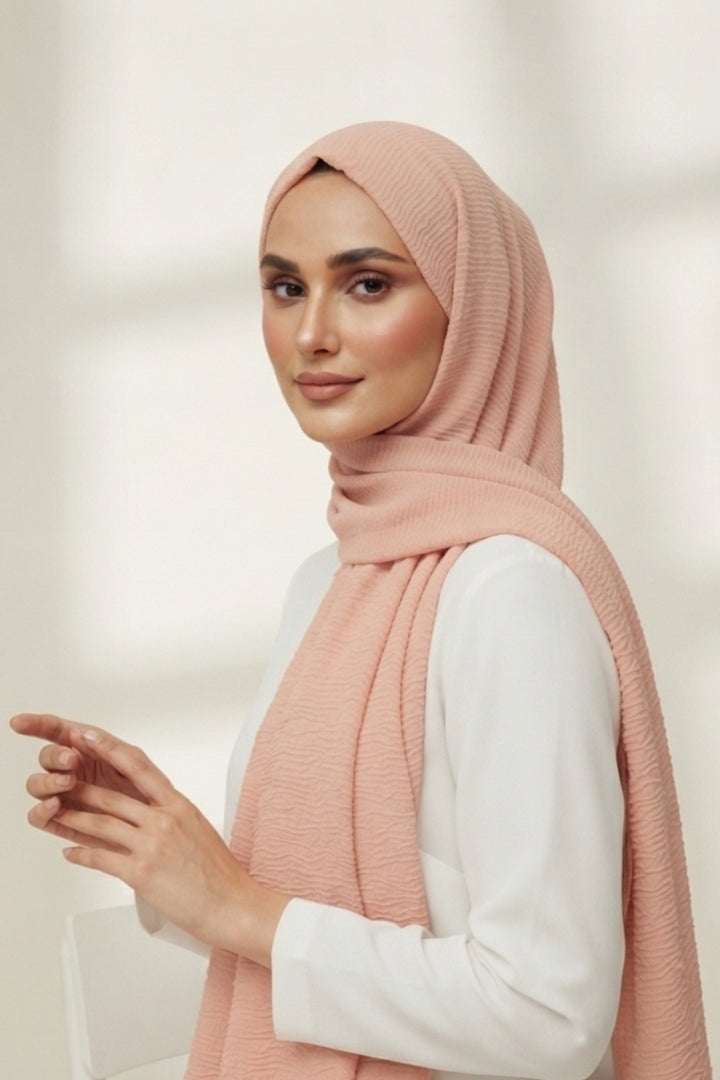 Crinkle Lawn Hijab - Flamingo