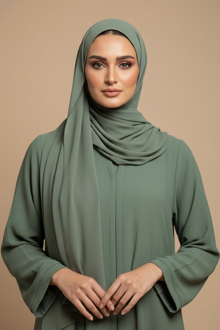 Textured Olive Abaya