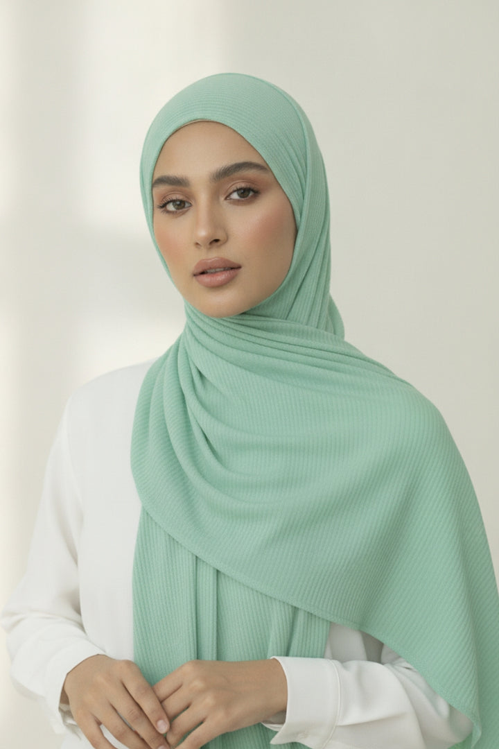 Crinkle Lawn Hijab - Light Mint Green