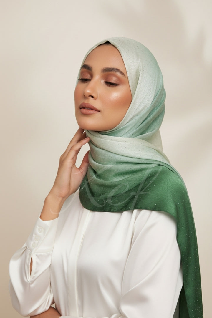 Ombre Satin Silk - Creamy Green