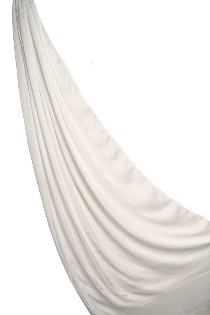 Crinkle Chiffon Hijab - Snow White (Matte)
