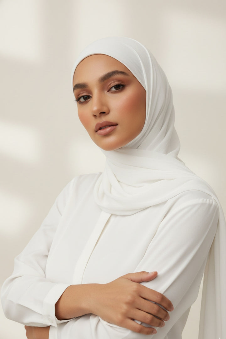 Textured Chiffon - White